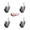 Service Caster 3.5 Inch Black Polyurethane Wheel Swivel 7/8 Inch Square Stem Caster Set SCC SCC-SQ20S3514-PPUB-BLK-78-4 - alternate 4
